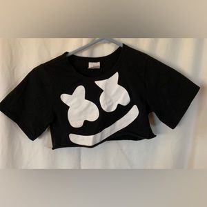 Marshmello kids crop black tee